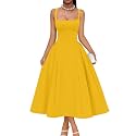 Memoriesea Women's Swing A Line Wedding Guest Party Midi Dress