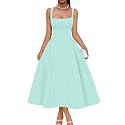 Memoriesea Women's Swing A Line Wedding Guest Party Midi Dress