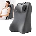 Memory Foam 27 Degree Wedge Pillow, Reading Sofa Back Support Lumbar Pillow for Couch & Bed, for Couples, for Sitting Up in Bed, Acid Reflux & Back Discomfort Relief, Removable Washable Cover, Gray