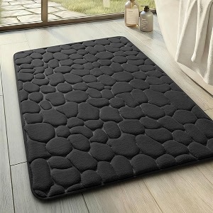 Memory Foam Bath Mat Cobblestone Bathroom Rugs