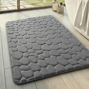 Memory Foam Bath Mat Cobblestone Bathroom Rugs