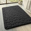 Memory Foam Bath Mat Cobblestone Bathroom Rugs
