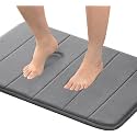 Memory Foam Bath Mat Non Slip Absorbent Bathroom Mat Super Cozy Velvety Bathroom Rug Carpet (Royal Blue Striped Pattern 20x32-Inches)