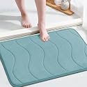 Memory Foam Bathroom Kid's Rug Mat, Slip-Resistant Extra Absorbent Bath Mat Set Non Slip Dry Fast Bath Mat Extra Soft and Absorbent, Machine-Washable Non-Slip Bath Rugs(Green, 20" x 32")