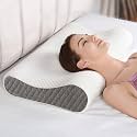 Memory Foam Pillow Contour Cervical Orthopedic Memory Foam Pillows Supports Neck Pain and Shoulder Pain for Sleeping, Ergonomic Cervical Pillow Neck Support Pillow for Side Back/