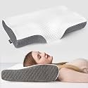 Memory Foam Pillow, Contour Cervical Orthopedic Memory Foam Pillows Supports Neck Pain and Shoulder Pain for Sleeping, Ergonomic Cervical Pillow Neck Support Pillow for Side Back