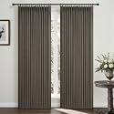 Memory Shape Pinch Pleated Blackout 86 Inch Bedroom Curtains 2 Panels Set, Chocolate Tart Thick Linen Two Layer Insulated Sound Dampening Energy Efficient Nursery Natural Window Drapes with Back Tab