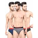 Men 100% Combed Cotton Outer Elastic Self Design Briefs_ N Redz