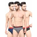 Men 100% Combed Cotton Outer Elastic Self Design Briefs_ N Redz