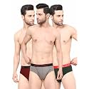 Men 100% Combed Cotton Outer Elastic Self Design Briefs_ N Redz