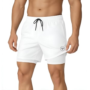 Mens 2 in 1 Active Dual Shorts