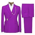 Men's 2 Piece Suit with Metal Clasp Slim Fit Suit Stylish Business Pants Casual Wedding Grooms Tuxedo Suit