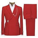 Men's 2 Piece Suit with Metal Clasp Slim Fit Suit Stylish Business Pants Casual Wedding Grooms Tuxedo Suit
