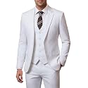 Men's 3 Piece Slim Fit Suit Set, Jacket Vest and Pants for Men