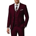 Men's 3 Piece Slim Fit Suit Set, Jacket Vest and Pants for Men