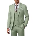 Men's 3 Piece Slim Fit Suit Set, Jacket Vest and Pants for Men