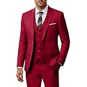 Men's 3 Piece Slim Fit Suit Set, Jacket Vest and Pants for Men