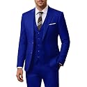Men's 3 Piece Slim Fit Suit Set, Jacket Vest and Pants for Men