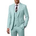 Men's 3 Piece Slim Fit Suit Set, Jacket Vest and Pants for Men