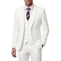Men's 3 Piece Slim Fit Suit Set, Jacket Vest and Pants for Men