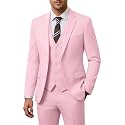 Men's 3 Piece Slim Fit Suit Set, Jacket Vest and Pants for Men