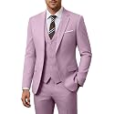 Men's 3 Piece Slim Fit Suit Set, Jacket Vest and Pants for Men