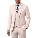 Men's 3 Piece Slim Fit Suit Set, Jacket Vest and Pants for Men