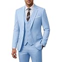 Men's 3 Piece Slim Fit Suit Set, Jacket Vest and Pants for Men