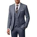 Men's 3 Piece Slim Fit Suit Set, Jacket Vest and Pants for Men