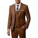 Men's 3 Piece Slim Fit Suit Set, Jacket Vest and Pants for Men