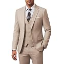 Men's 3 Piece Slim Fit Suit Set, Jacket Vest and Pants for Men