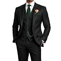 Men's 3 Piece Tuxedo for Men Slim Fit Black Wedding Suits for Groom Groomsman Prom Graduation Jacket Vest Pants