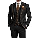 Men's 3 Piece Tuxedo for Men Slim Fit Black Wedding Suits for Groom Groomsman Prom Graduation Jacket Vest Pants