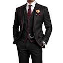 Men's 3 Piece Tuxedo for Men Slim Fit Black Wedding Suits for Groom Groomsman Prom Graduation Jacket Vest Pants