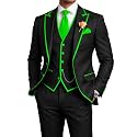 Men's 3 Piece Tuxedo for Men Slim Fit Black Wedding Suits for Groom Groomsman Prom Graduation Jacket Vest Pants