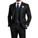 Men's 3 Piece Tuxedo for Men Slim Fit Black Wedding Suits for Groom Groomsman Prom Graduation Jacket Vest Pants