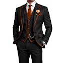 Men's 3 Piece Tuxedo for Men Slim Fit Black Wedding Suits for Groom Groomsman Prom Graduation Jacket Vest Pants