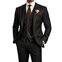 Men's 3 Piece Tuxedo for Men Slim Fit Black Wedding Suits for Groom Groomsman Prom Graduation Jacket Vest Pants