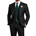 Men's 3 Piece Tuxedo for Men Slim Fit Black Wedding Suits for Groom Groomsman Prom Graduation Jacket Vest Pants