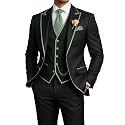 Men's 3 Piece Tuxedo for Men Slim Fit Black Wedding Suits for Groom Groomsman Prom Graduation Jacket Vest Pants