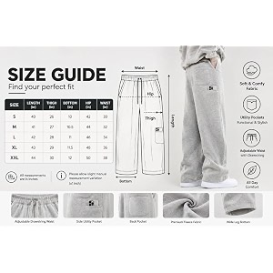 Mens 320 GSM Heavyweight Baggy Track Pants