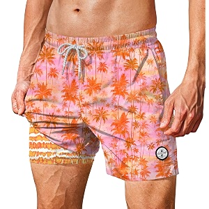 Mens 5 Swim Trunks with Compression Liner
