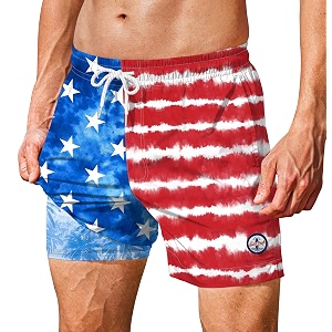 Mens 5 Swim Trunks with Compression Liner