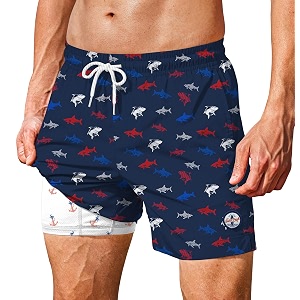 Mens 5 Swim Trunks with Compression Liner
