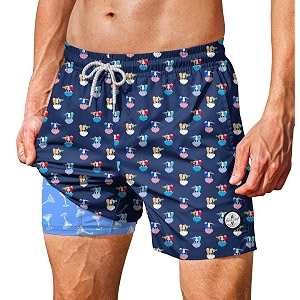 Mens 5 Swim Trunks with Compression Liner