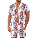 Men's 80s 90s Neon Hawaiian Shirt Rave Disco Glow Party Sets