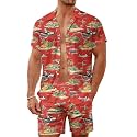 Men's 80s 90s Neon Hawaiian Shirt Rave Disco Glow Party Sets