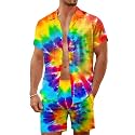 Men's 80s 90s Neon Hawaiian Shirt Rave Disco Glow Party Sets