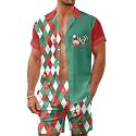 Men's 80s 90s Neon Hawaiian Shirt Rave Disco Glow Party Sets