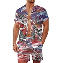 Men's 80s 90s Neon Hawaiian Shirt Rave Disco Glow Party Sets